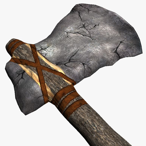 prehistoric stone axe weapon 3d model - Prehistoric Stone Axe by The Freak Factory